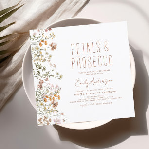 Wildblume Petals & Prosecco Brautparty Garden Einladung