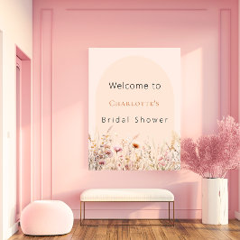 Wildblume Pfirsichbogen Brautparty Empfang Poster