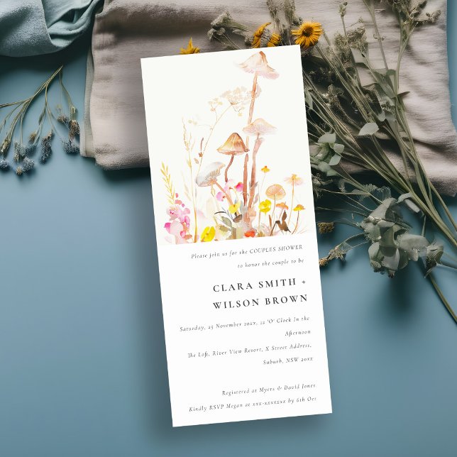 Wildblume Pilz Fall Botanische Paare Dusche Einladung (Von Creator hochgeladen)