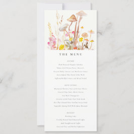 Wildblume Pilz Herbst Botanisches Hochzeitsmenü Einladung