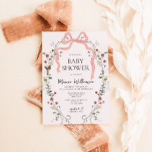 Wildblume Pink Bow Girl Babydusche