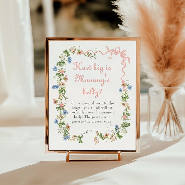Wildblume Pink Bow Wie groß ist Mama's Bauch Poster (Von Creator hochgeladen)