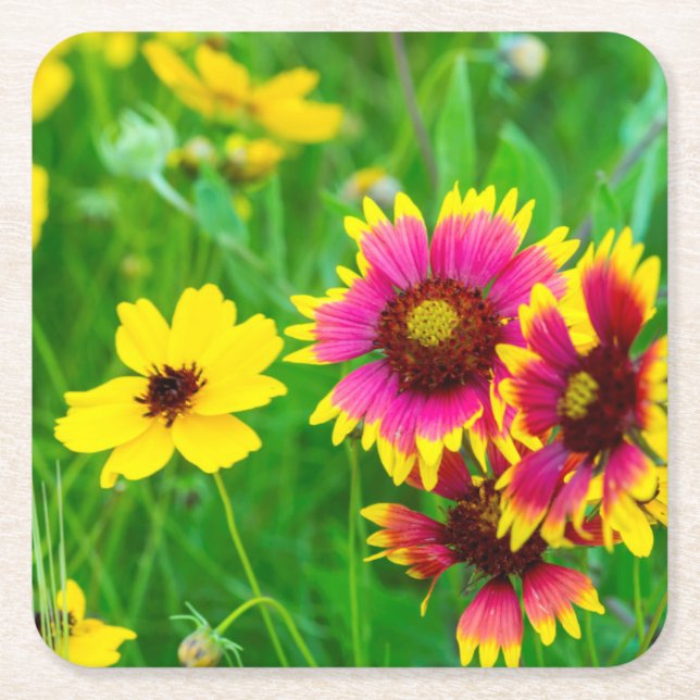 Wildblume Prairie Rechteckiger Pappuntersetzer (Vorderseite)