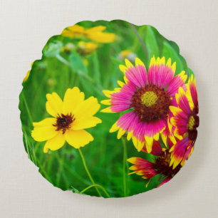 Wildblume Prairie Rundes Kissen