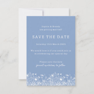 Wildblume Pulver Blau Save the Date