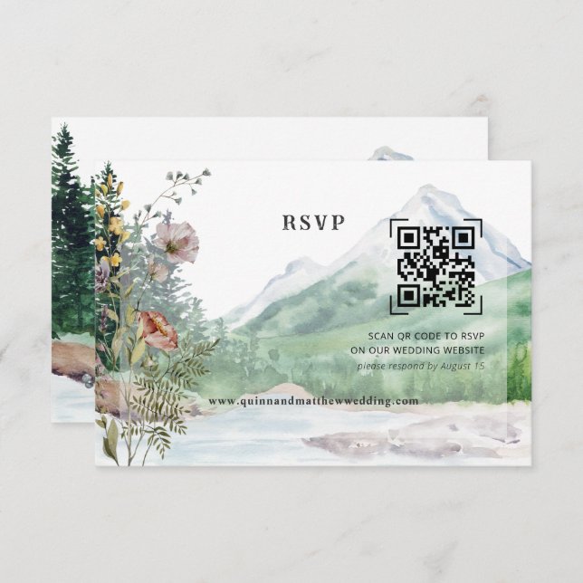 Wildblume | QR Code Wedding RSVP (Vorne/Hinten)