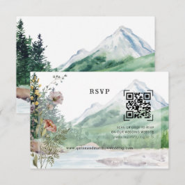 Wildblume | QR Code Wedding RSVP Karte