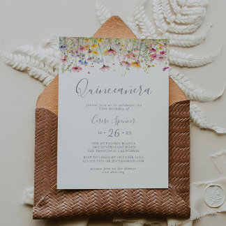 Wildblume Quinceañera Einladung