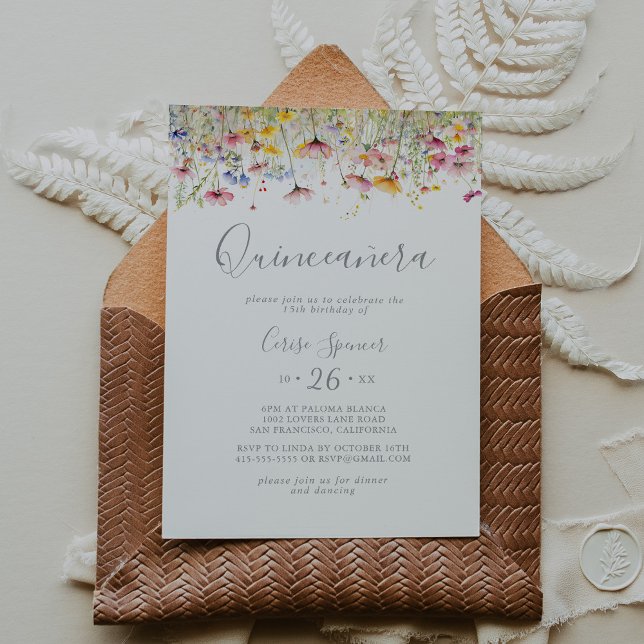 Wildblume Quinceañera Einladung (Von Creator hochgeladen)