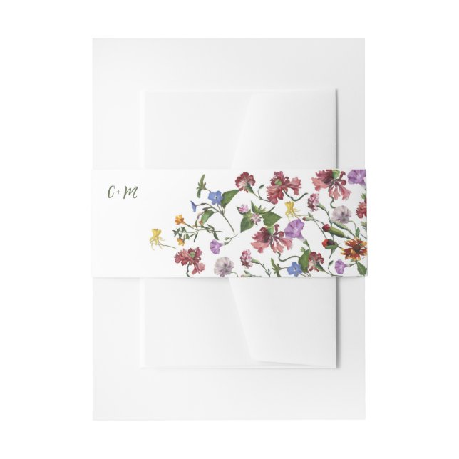 Wildblume Rahmen Rustic Boho Hochzeit Einladungsbanderole (Vorderseite Beispiel)
