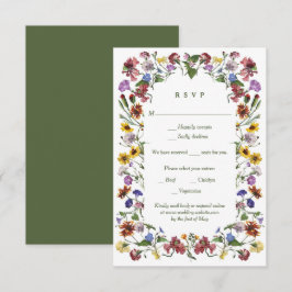 Wildblume Rahmen Rustic Boho Hochzeit RSVP Karte
