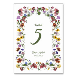 Wildblume Rahmen Rustic Boho Hochzeit Tischnummer