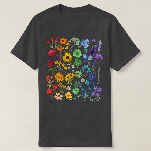 Wildblume Rainbow Blume Pride Lgbt T-Shirt (Design vorne)
