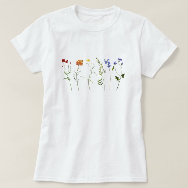 Wildblume-Rainbow-LGBTQ-Preis T-Shirt (Design vorne)