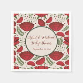 Wildblume Red Poppy Baby Dusche Serviette