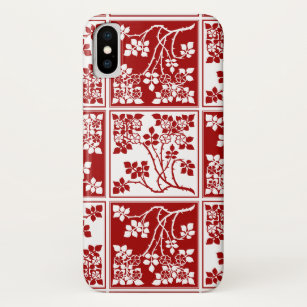 Wildblume Red White Tiled Hübsch Floral Checked Case-Mate iPhone Hülle