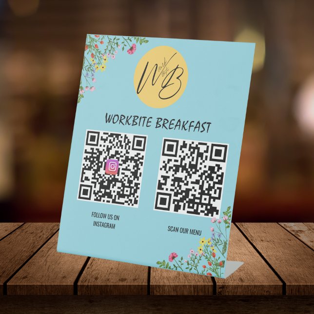 Wildblume Restaurant Menü, Instagram Qr Code Sockelschild (Von Creator hochgeladen)