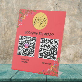 Wildblume Restaurant Menü, Instagram Qr Code Sockelschild