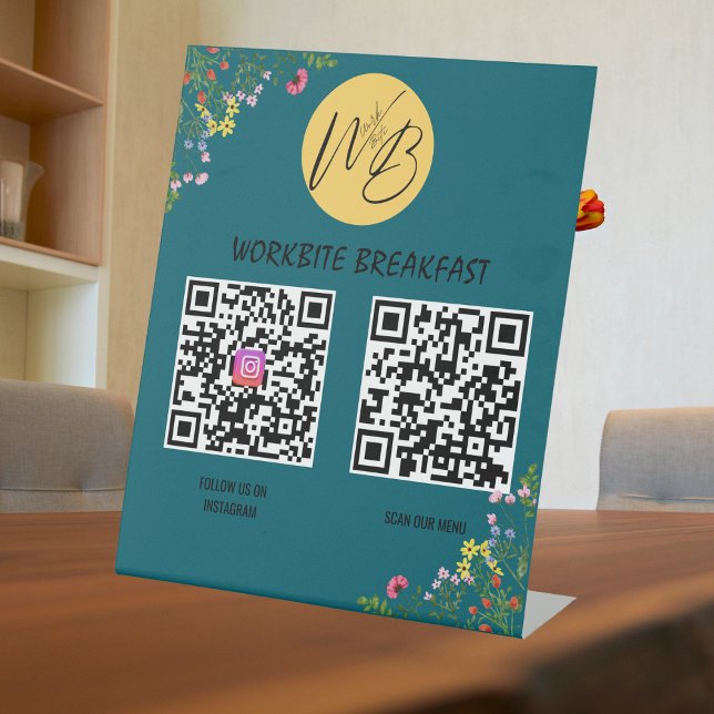 Wildblume Restaurant Menü, Instagram Qr Code Sockelschild (Von Creator hochgeladen)