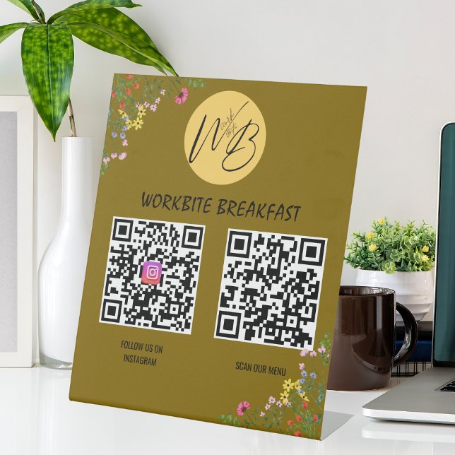 Wildblume Restaurant Menü, Instagram Qr Code Sockelschild (Von Creator hochgeladen)