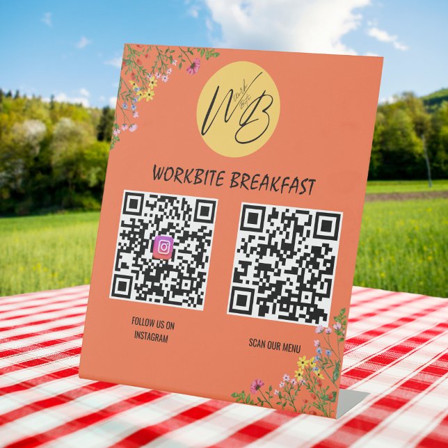 Wildblume Restaurant Menü, Instagram Qr Code Sockelschild (Von Creator hochgeladen)