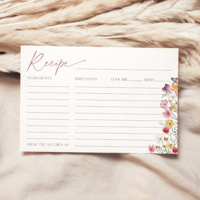 Wildblume Rezept Karte Brautparty Liebe in Blühen (Von Creator hochgeladen)