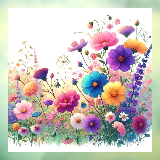 Wildblume Rhapsody Fensteraufkleber (Blatt 3)