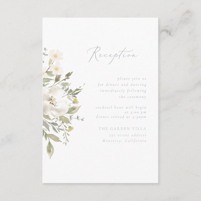 Wildblume Romance Empfang Einsteckkarte Begleitkarte (Vorderseite)