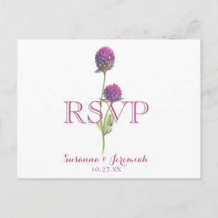 Wildblume Rosa Blumenmuster UAWG Option Einladungspostkarte