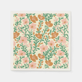 Wildblume Rosa Blüten Blütendusche Serviette