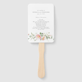 Wildblume Rosa Wasserfarbe Elegantes Hochzeitsprog Fächer