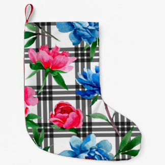Wildblume Rot und Blau Blume Muster in Kleiner Weihnachtsstrumpf