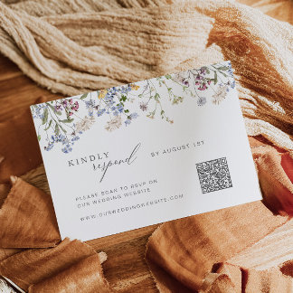 Wildblume RSVP-Karte mit QR-Code Floral Boho RSVP Karte