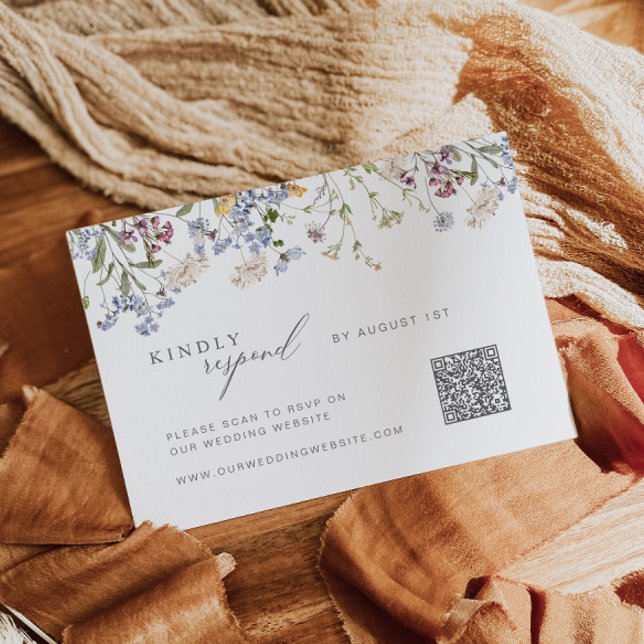 Wildblume RSVP-Karte mit QR-Code Floral Boho RSVP Karte (Von Creator hochgeladen)