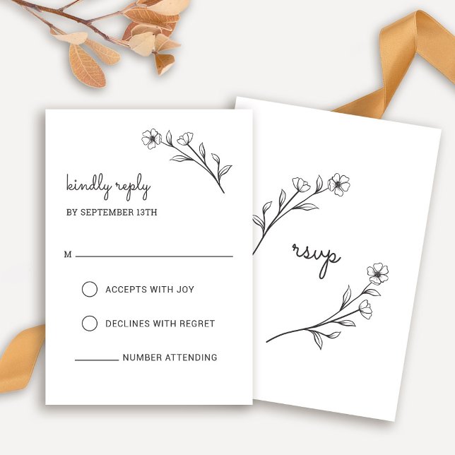 Wildblume-RSVP-Karte RSVP Karte (Wildflower RSVP Card by Fiesta Valley Print)