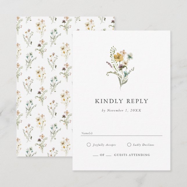 Wildblume-RSVP-Karte RSVP Karte (Vorne/Hinten)