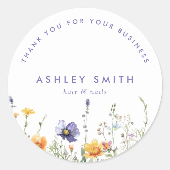 Wildblume Runder Aufkleber (Vorderseite)