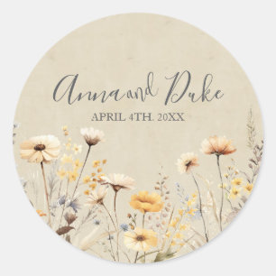 Wildblume Runder Aufkleber
