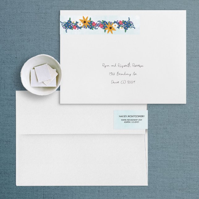 Wildblume Rundum-Adressaufkleber (Von Creator hochgeladen)