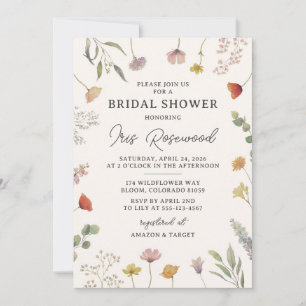 Wildblume Rustic Boho Bridal Dusche Einladung