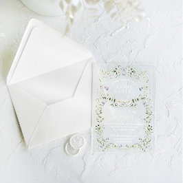 Wildblume Rustic Boho Floral Wedding Acryleinladungen