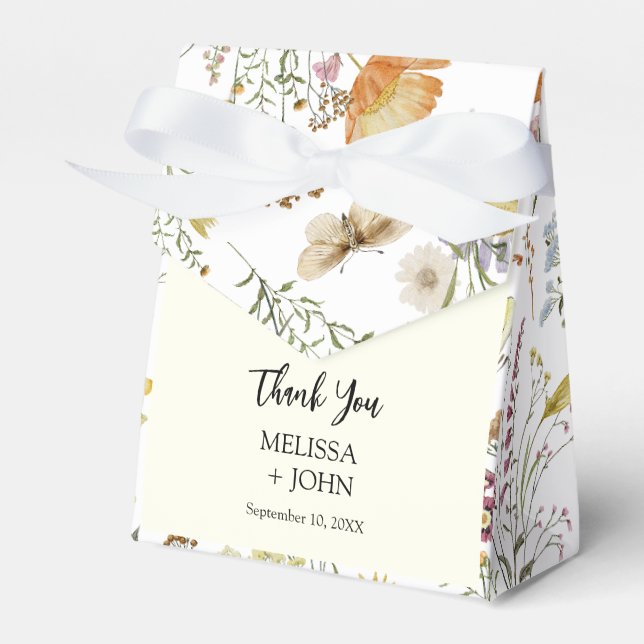 Wildblume Rustic Boho Wedding Geschenkschachtel (Vorderseite)