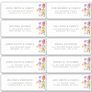 Wildblume Rustic Chic boho Floral Gastadresse Aufkleber