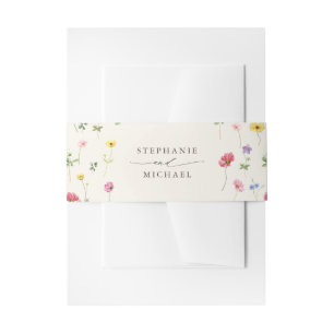 Wildblume Rustic Chic Floral Boho Country Wedding Einladungsbanderole