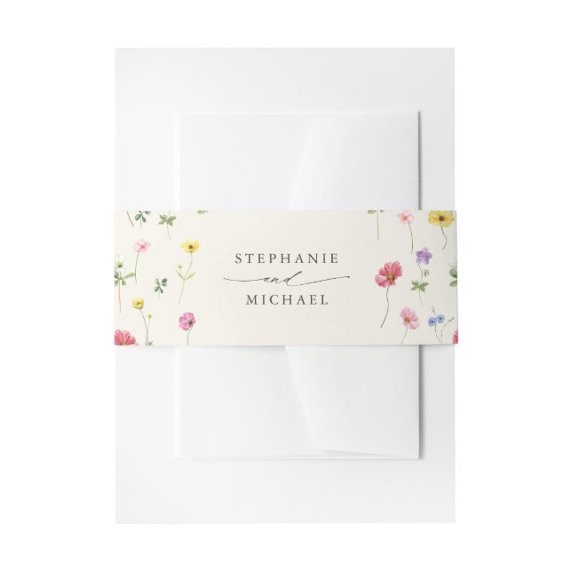 Wildblume Rustic Chic Floral Boho Country Wedding Einladungsbanderole (Vorderseite Beispiel)
