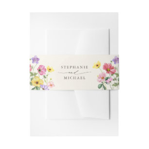 Wildblume Rustic Chic Floral Boho Country Wedding Einladungsbanderole