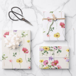 Wildblume Rustic Chic Floral Boho Country Wedding Geschenkpapier Set