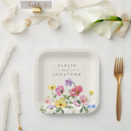 Wildblume Rustic Chic Floral Boho Country Wedding Pappteller