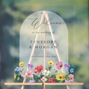 Wildblume Rustic Chic Floral Boho Hochzeit Willkom Acrylschild