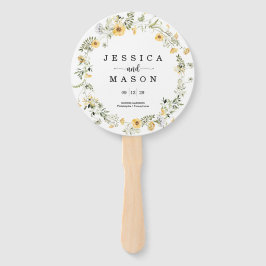 Wildblume Rustic Round Wedding Program Fan Fächer
